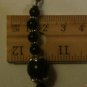 Black Beaded Mini Bookmark with Natural Catseye Heart attached at End "Handmade"