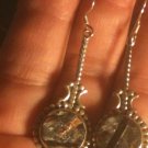 Natural Russian Astrophyllite Dangle Drop Earrings .925 Sterling Silver