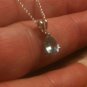 .925 Sterling Silver Natural Blue Topaz Sliding Pendant with Necklace