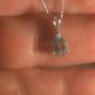 .925 Sterling Silver Natural Blue Topaz Sliding Pendant with Necklace