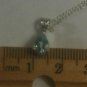 .925 Sterling Silver Natural Blue Topaz Sliding Pendant with Necklace