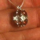 .925 Sterling Silver Natural Garnet Sliding Cluster Pendant with Necklace 16"