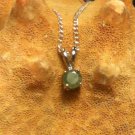 .925 Sterling Silver Inexpensive Natural Emerald Split Bale Pendant & Necklace