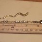 Dangling Heart Charm, Swarovski Beads Gold Tone MINI Bookmark Handmade