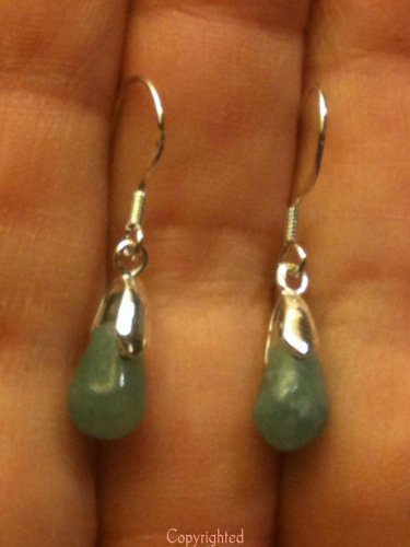 Natural Amazonite Dangle Drop PETITE Earrings .925 Sterling Silver "Handmade"