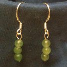 Petitie .925 Sterling Silver Natural Aventurine Dangle Drop Earrings "Handmade"