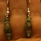 .925 Sterling Silver Natural Tourmaline Aventurine Dangle Drop Earrings Handmade