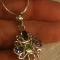 Peridot Garnet Amethyst Citrine Blue Topaz Sliding Pendant .925 Sterling Silver