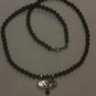 925 Sterling Silver Double Bale Sliding Pendant Natural Onyx Beaded Necklace 18"
