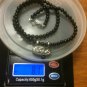 925 Sterling Silver Double Bale Sliding Pendant Natural Onyx Beaded Necklace 18"