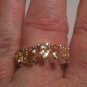 2.25ctw Natural Citrine 5 Stone Ring .925 Sterling Silver Size 7.5