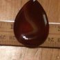 .925 Sterling Silver LARGE Natural Orange Onyx Agate with Necklace 18" Handmade