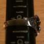 .925 Sterling Silver Black Onyx Ring Filigree Floral Design Sz 8 almost Sz 8.25