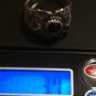 .925 Sterling Silver Black Onyx Ring Filigree Floral Design Sz 8 almost Sz 8.25
