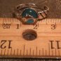 .925 Sterling Silver CREATED (Teal Color) Blue Cats Eye Dolphin Ring Size 8.5