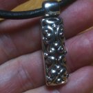 Ornate Celtic Design Sliding Pendant & Blk Leather Necklace .925 Sterling Silver
