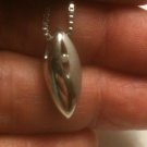 925 Sterling Silver Natural Diamond Sliding Pendant Box Link Necklace w/Extender