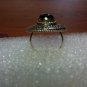 .925 Sterling Silver Black Round Natural Onyx Ring Ornate Design Size 6.5 NWOT