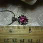 Magenta Created Ruby Marcasite Sliding Pendant Necklace .925 Sterling Silver 18"