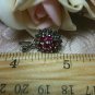 Magenta Created Ruby Marcasite Sliding Pendant Necklace .925 Sterling Silver 18"