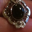 .925 Sterling Silver 10.5mm x 8.5mm Natural Black Onyx Pendant with Necklace