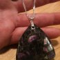 .925 Sterling Silver LARGE Natural Grass Turquoise Pyrite Pendant w/Necklace 20"