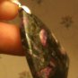 .925 Sterling Silver LARGE Natural Grass Turquoise Pyrite Pendant w/Necklace 20"