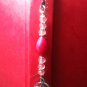 Bookmark Dangling Tourmaline & Jade Beads & Pentacle Charm SilverTone "Handmade"