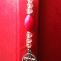 Bookmark Dangling Tourmaline & Jade Beads & Pentacle Charm SilverTone "Handmade"