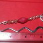 Bookmark Dangling Tourmaline & Jade Beads & Pentacle Charm SilverTone "Handmade"