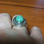 .925 Sterling Silver NATURAL Mint Green Chalcedony Cabochon Ring Size 7.5