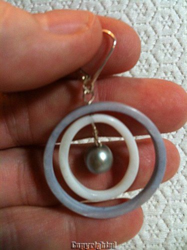 .925 Sterling Nautral Lavender & White MOP Silver FAUX Pearl Lever Back Earrings