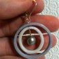 .925 Sterling Nautral Lavender & White MOP Silver FAUX Pearl Lever Back Earrings