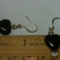 Petite Natural Onyx Heart Dangle Drop Earrings .925 Sterling Silver "Handmade"