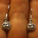 .925 Sterling Silver NOT Plated PETITE Sun Dangle Drop Earrings Handmade