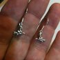 .925 Sterling Silver PETITE 3D Witch Flying On Broom Dangle Earrings "Handmade"
