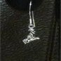 .925 Sterling Silver PETITE 3D Witch Flying On Broom Dangle Earrings "Handmade"
