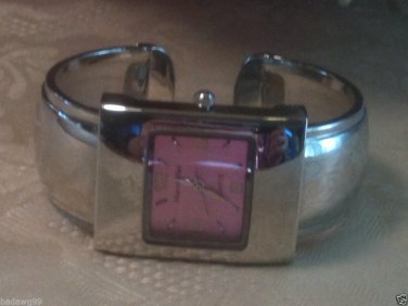 Marco Max Cuff Watch Quartz Ladies Silver Tone NEEDS Replacement Battery