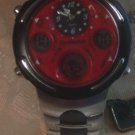 Men's Quemex Quartz Watch Silver Tone & Black Band NEEDS Replacement Battery
