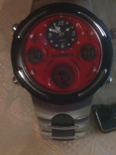 Men's Quemex Quartz Watch Silver Tone & Black Band NEEDS Replacement Battery