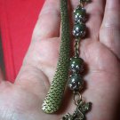 Bookmark Dangling Jasper Beads & Dragon Silver & Bronze Tone Findings "Handmade"