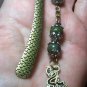 Bookmark Dangling Jasper Beads & Dragon Silver & Bronze Tone Findings "Handmade"