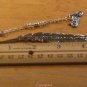 Silver Tone LARGE 4.5" Leaf Bookmark with Dangling Harley HD Charm Handmade