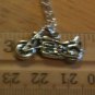 Silver Tone LARGE 4.5" Leaf Bookmark with Dangling Harley HD Charm Handmade