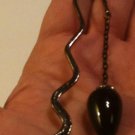 Black Mini Bookmark with Large Black Bead Antique Silver Tone Findings Handmade