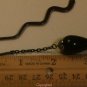 Black Mini Bookmark with Large Black Bead Antique Silver Tone Findings Handmade