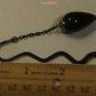 Black Mini Bookmark with Large Black Bead Antique Silver Tone Findings Handmade