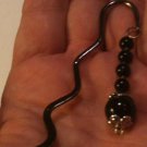 Black Wavy Black Beaded Mini Bookmark Length Approximately 3 1/4" "Handmade"