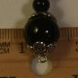 Black Wavy Black Beaded Mini Bookmark Length Approximately 3 1/4" "Handmade"