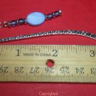 Opal Opalite and Natural Amethyst Beads Silver Tone MINI BookmarkLength 3 3/8"